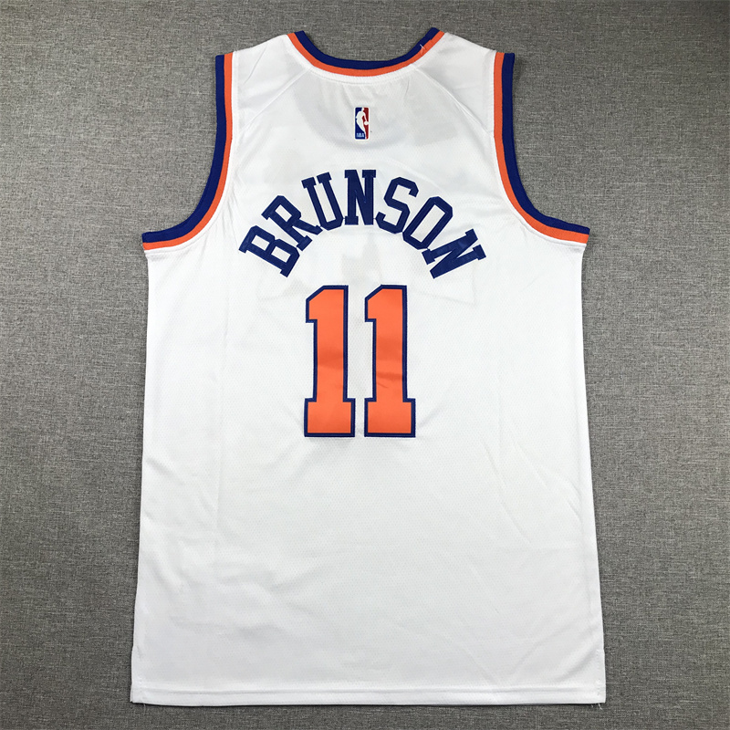 Men New York Knicks #11 Brunson White Nike 2025 NBA Jersey